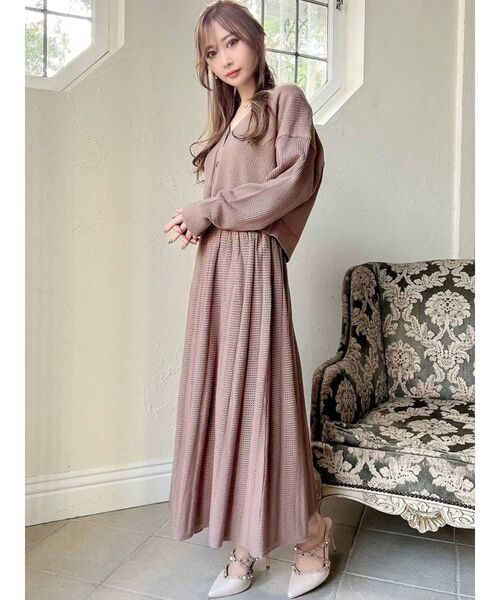 RESEXXY（リゼクシー）の「メッシュ調ニットカーディガン【セットアップ着用可能】（カーディガン/ボレロ・レディース・ブラック/ベージュ/モカ・FREE）」の21枚目の写真