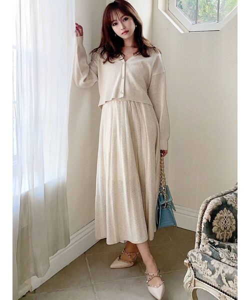 RESEXXY（リゼクシー）の「メッシュ調ニットカーディガン【セットアップ着用可能】（カーディガン/ボレロ・レディース・ブラック/ベージュ/モカ・FREE）」の18枚目の写真