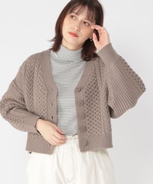 5ゲージパッチワークカーディガン