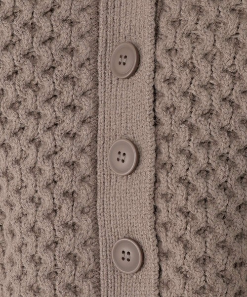 studio CLIP（スタディオクリップ）の「5ゲージパッチワークカーディガン（カーディガン/ボレロ・レディース・モカ/オフホワイト/レッド/ブラック・MEDIUM/LARGE）」の10枚目の写真