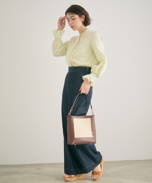 ANAYI（アナイ）の「【雑誌掲載】スクエアハンドバッグ（ショルダーバッグ・レディース・ネイビー/ダークブラウン・FREE）」の22枚目の写真