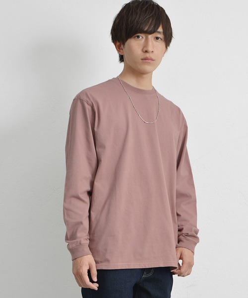 MinoriTY(マイノリティ)の「ビッグシルエット ロンT ペールトーンカラー無地 カットソー(Tシャツ/カットソー・メンズ・ブラック/ダークグリーン/ベージュ/オフホワイト/ピンク/グレー系その他・M/L/XL)」の6枚目の写真
