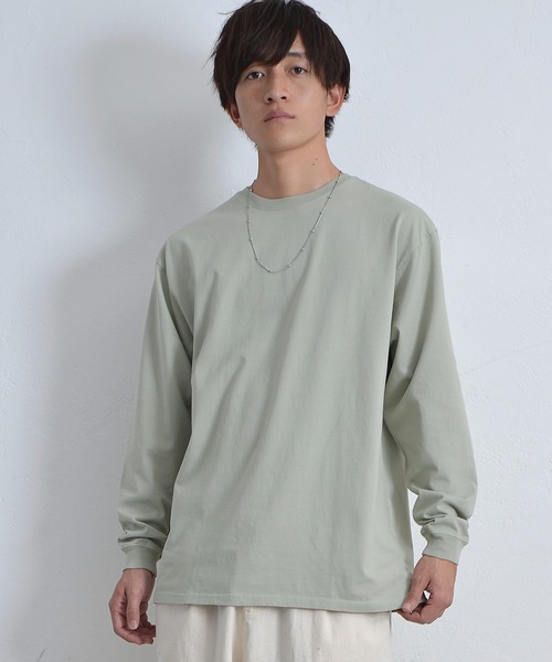 MinoriTY(マイノリティ)の「ビッグシルエット ロンT ペールトーンカラー無地 カットソー(Tシャツ/カットソー・メンズ・ブラック/ダークグリーン/ベージュ/オフホワイト/ピンク/グレー系その他・M/L/XL)」の5枚目の写真