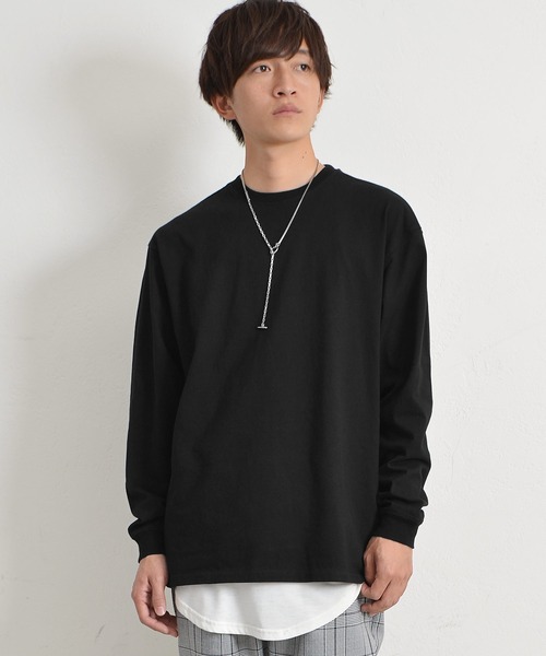MinoriTY(マイノリティ)の「ビッグシルエット ロンT ペールトーンカラー無地 カットソー(Tシャツ/カットソー・メンズ・ブラック/ダークグリーン/ベージュ/オフホワイト/ピンク/グレー系その他・M/L/XL)」の9枚目の写真