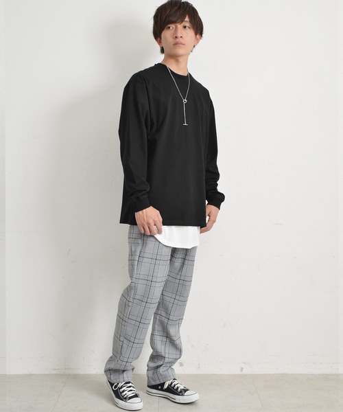 MinoriTY(マイノリティ)の「ビッグシルエット ロンT ペールトーンカラー無地 カットソー(Tシャツ/カットソー・メンズ・ブラック/ダークグリーン/ベージュ/オフホワイト/ピンク/グレー系その他・M/L/XL)」の10枚目の写真