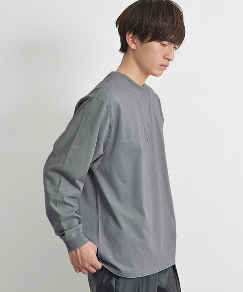 MinoriTY(マイノリティ)の「ビッグシルエット ロンT ペールトーンカラー無地 カットソー(Tシャツ/カットソー・メンズ・ブラック/ダークグリーン/ベージュ/オフホワイト/ピンク/グレー系その他・M/L/XL)」の11枚目の写真