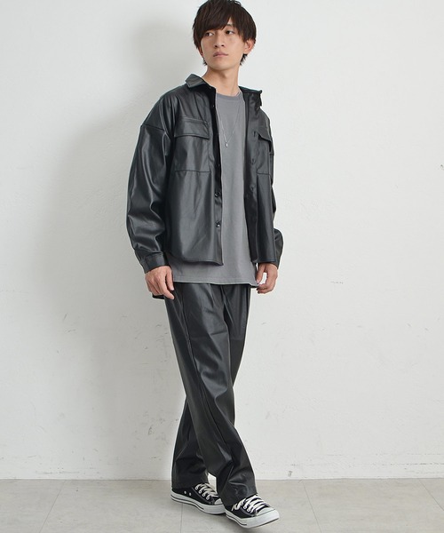 MinoriTY(マイノリティ)の「ビッグシルエット ロンT ペールトーンカラー無地 カットソー(Tシャツ/カットソー・メンズ・ブラック/ダークグリーン/ベージュ/オフホワイト/ピンク/グレー系その他・M/L/XL)」の12枚目の写真