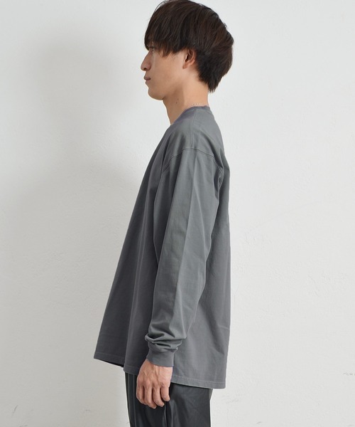 MinoriTY(マイノリティ)の「ビッグシルエット ロンT ペールトーンカラー無地 カットソー(Tシャツ/カットソー・メンズ・ブラック/ダークグリーン/ベージュ/オフホワイト/ピンク/グレー系その他・M/L/XL)」の21枚目の写真