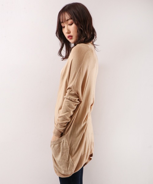 Anna Nicola(アンナニコラ)の「Anna Nicola ウォッシャブル BIGカーディガン(カーディガン/ボレロ・レディース・シルバー/グリーン/ベージュ・38)」の8枚目の写真
