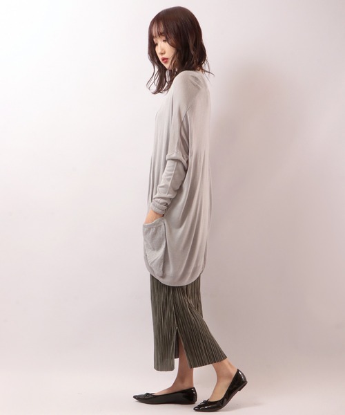 Anna Nicola(アンナニコラ)の「Anna Nicola ウォッシャブル BIGカーディガン(カーディガン/ボレロ・レディース・シルバー/グリーン/ベージュ・38)」の20枚目の写真