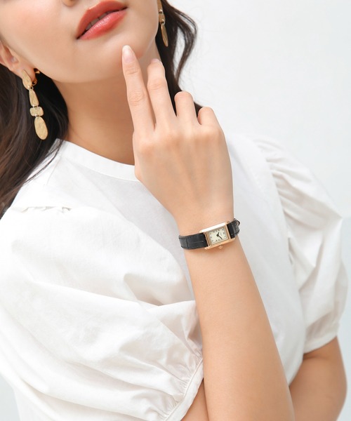 Ungrid（アングリッド）の「【ungrid/アングリッド】クラシックレクタングルフェイス腕時計（アナログ腕時計・レディース・ブラック/ダークブラウン/ブラウン・FREE）」の6枚目の写真