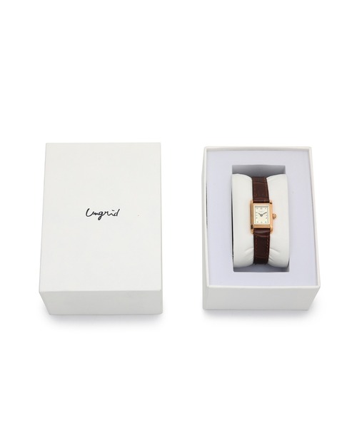 Ungrid（アングリッド）の「【ungrid/アングリッド】クラシックレクタングルフェイス腕時計（アナログ腕時計・レディース・ブラック/ダークブラウン/ブラウン・FREE）」の4枚目の写真