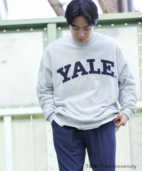 SENSE OF PLACE by URBAN RESEARCH（センスオブプレイスバイアーバンリサーチ）の「『別注』YALE×SENSEOFPLACE カレッジロゴスウェット（スウェット・メンズ・ライトグレー/ライトブルー/ネイビー・LARGE/X-LARGE/MEDIUM）」の4枚目の写真