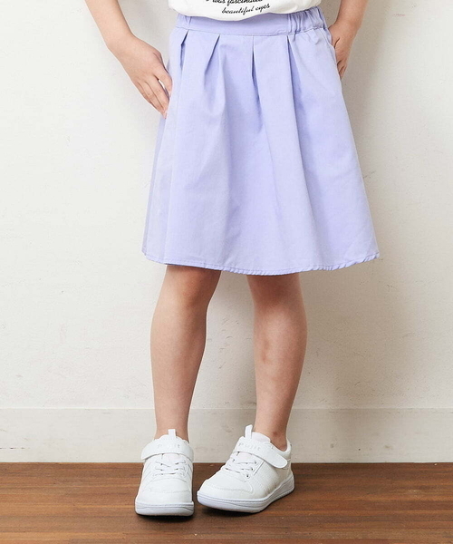 a.v.v（アーヴェヴェ）の「[100-130]タックフレアスカート（スカート・キッズ・ブルー/ライトパープル/ブラック/ネイビー/クリーム/ミント/ホワイト/ライトブルー・130/110/100/120）」の8枚目の写真