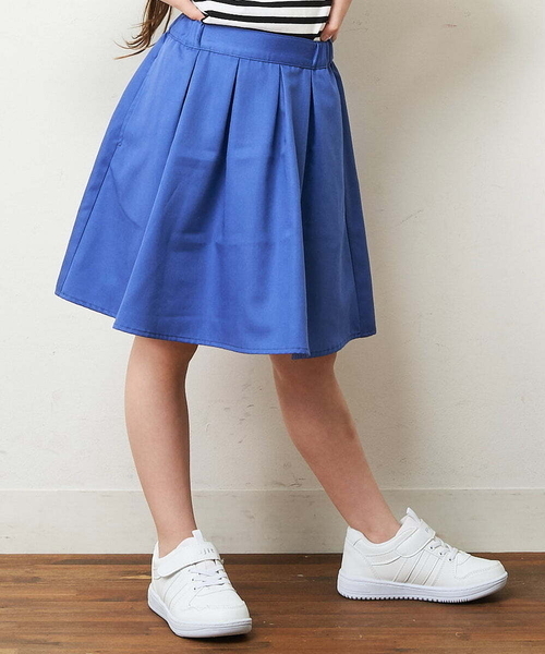a.v.v（アーヴェヴェ）の「[100-130]タックフレアスカート（スカート・キッズ・ブルー/ライトパープル/ブラック/ネイビー/クリーム/ミント/ホワイト/ライトブルー・130/110/100/120）」の5枚目の写真