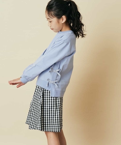 a.v.v（アーヴェヴェ）の「[100-130]タックフレアスカート（スカート・キッズ・ブルー/ライトパープル/ブラック/ネイビー/クリーム/ミント/ホワイト/ライトブルー・130/110/100/120）」の22枚目の写真