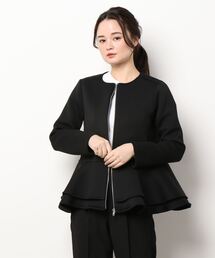 PICCIN | ボンディングペプラムジャケット(ノーカラージャケット)