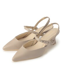 couture brooch | ストラップ付　バックリボンミュールパンプス(パンプス)