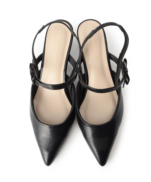 couture brooch（クチュールブローチ）の「◆ストラップ付　バックリボンミュールパンプス（パンプス・レディース・ブラック/ライトグレー・40/30）」の7枚目の写真