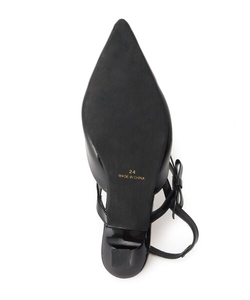 couture brooch（クチュールブローチ）の「◆ストラップ付　バックリボンミュールパンプス（パンプス・レディース・ブラック/ライトグレー・40/30）」の8枚目の写真