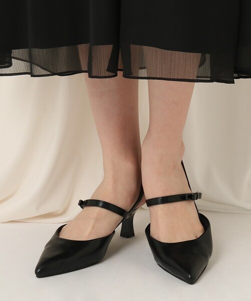 couture brooch（クチュールブローチ）の「◆ストラップ付　バックリボンミュールパンプス（パンプス・レディース・ブラック/ライトグレー・40/30）」の9枚目の写真