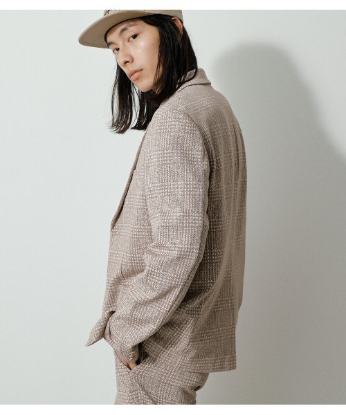 AZUL by moussy（アズールバイマウジー）の「KNIT JACQUARD JACKET/ニットジャガードジャケット（テーラードジャケット・メンズ・グレー系その他/ベージュ系その他・SMALL/LARGE/MEDIUM）」の4枚目の写真