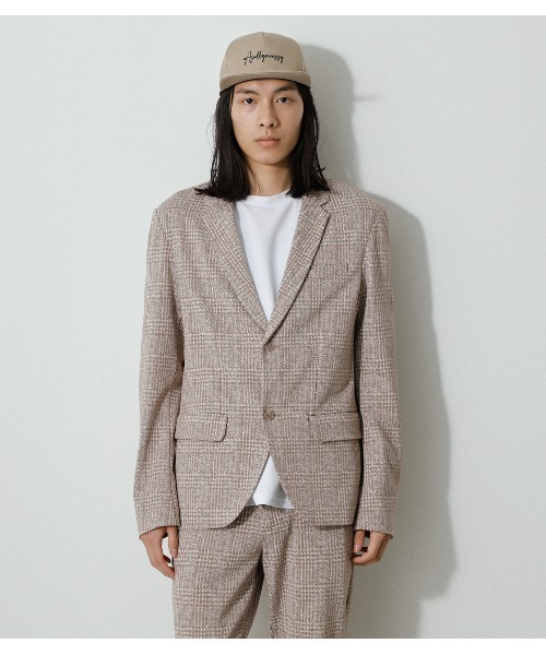 AZUL by moussy（アズールバイマウジー）の「KNIT JACQUARD JACKET/ニットジャガードジャケット（テーラードジャケット・メンズ・グレー系その他/ベージュ系その他・SMALL/LARGE/MEDIUM）」の6枚目の写真