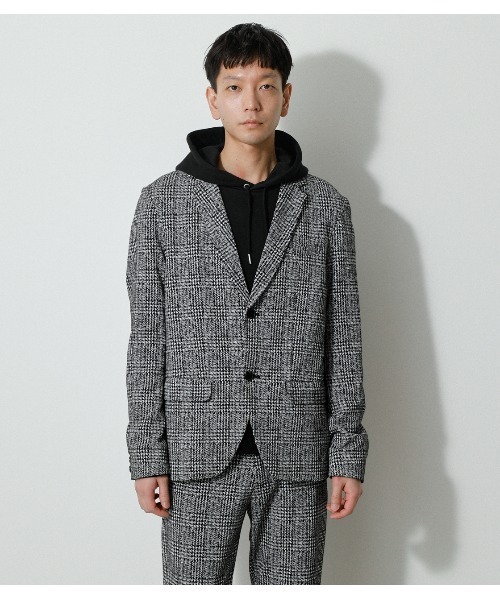 AZUL by moussy（アズールバイマウジー）の「KNIT JACQUARD JACKET/ニットジャガードジャケット（テーラードジャケット・メンズ・グレー系その他/ベージュ系その他・SMALL/LARGE/MEDIUM）」の15枚目の写真