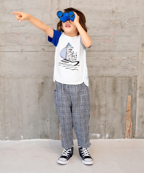 RAGMART（ラグマート）の「配色切り替えプリントTシャツ（Tシャツ/カットソー・キッズ・カーキ/オフホワイト・100cm/130cm/120cm）」の4枚目の写真