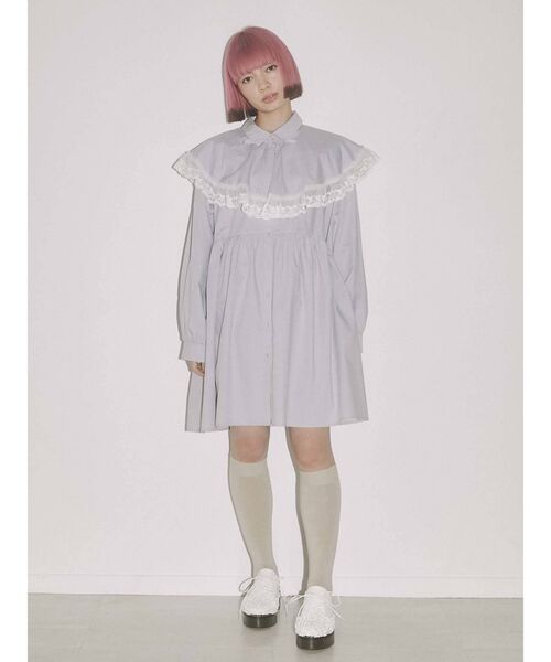 最終値下げ‼️AND MARY ミニワンピース EMMEL REFINES＞EM カタアゼ ボクシー ミニ ニット ワンピース