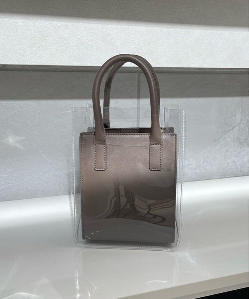 y/m by misato(イムバイミサト)の「クリアトートセットショルダーBAG(ショルダーバッグ・レディース・ブラウン/アイボリー・FREE)」の22枚目の写真