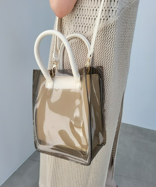 y/m by misato(イムバイミサト)の「クリアトートセットショルダーBAG(ショルダーバッグ・レディース・ブラウン/アイボリー・FREE)」の15枚目の写真