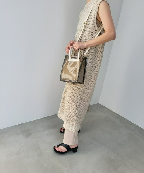 y/m by misato(イムバイミサト)の「クリアトートセットショルダーBAG(ショルダーバッグ・レディース・ブラウン/アイボリー・FREE)」の13枚目の写真