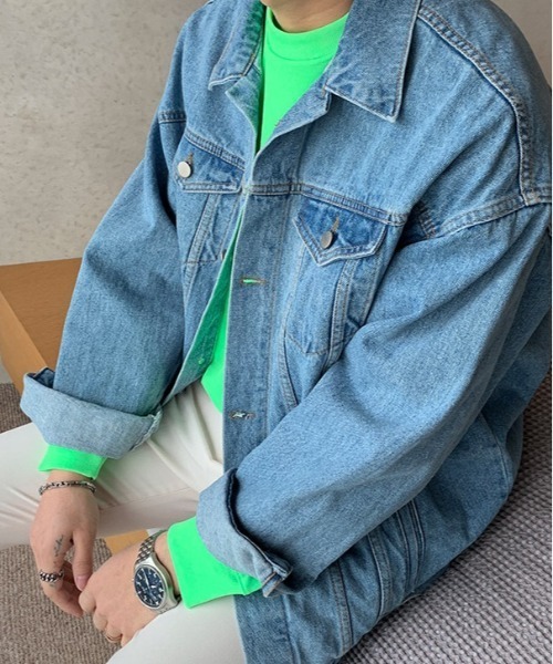 ASCLO(エジュクロ)の「ASCLO Perfect Ader Overfit Denim Jacket(デニムジャケット・メンズ・ライトブルー/ダークブルー・FREE)」の14枚目の写真