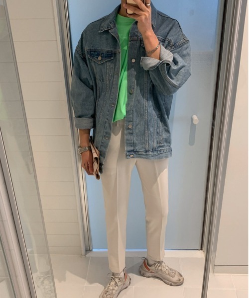 ASCLO(エジュクロ)の「ASCLO Perfect Ader Overfit Denim Jacket(デニムジャケット・メンズ・ライトブルー/ダークブルー・FREE)」の18枚目の写真