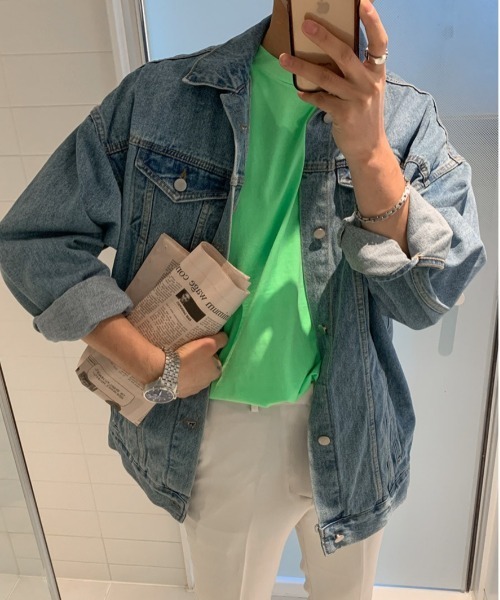 ASCLO(エジュクロ)の「ASCLO Perfect Ader Overfit Denim Jacket(デニムジャケット・メンズ・ライトブルー/ダークブルー・FREE)」の19枚目の写真