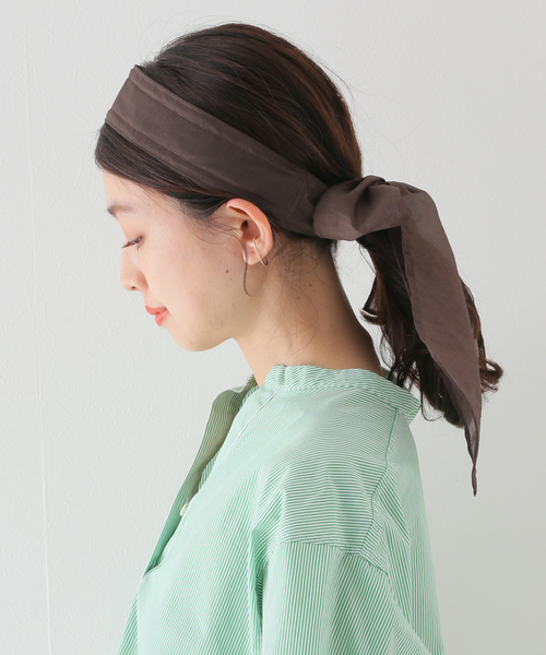 SLOBE IENA(スローブイエナ)の「【LE VERNIS/ル・ベルニ】 ヘアスカーフ(ヘアバンド・レディース・ブラック/ブラウン・FREE)」の12枚目の写真