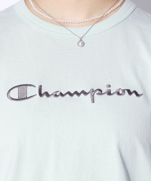 repipi armario（レピピ アルマリオ）の「☆champion×repipi☆ロゴシシュウフレンチスリーブTシャツ（Tシャツ/カットソー・キッズ・サックスブルー/アイボリー/スミクロ・SMALL/MEDIUM/LARGE）」の19枚目の写真