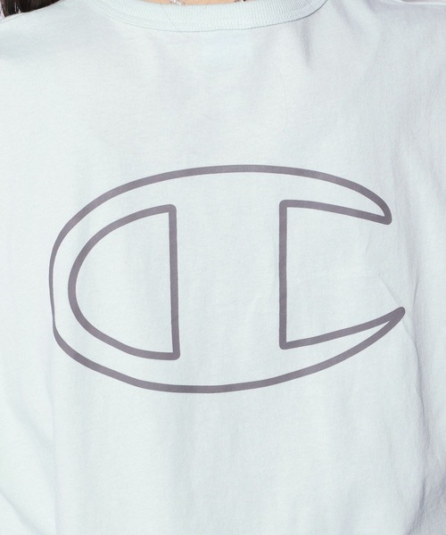 repipi armario（レピピ アルマリオ）の「☆champion×repipi☆ロゴシシュウフレンチスリーブTシャツ（Tシャツ/カットソー・キッズ・サックスブルー/アイボリー/スミクロ・SMALL/MEDIUM/LARGE）」の7枚目の写真