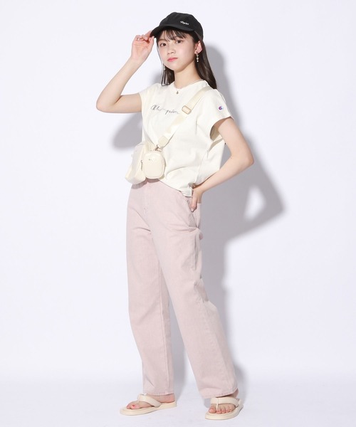 repipi armario（レピピ アルマリオ）の「☆champion×repipi☆ロゴシシュウフレンチスリーブTシャツ（Tシャツ/カットソー・キッズ・サックスブルー/アイボリー/スミクロ・SMALL/MEDIUM/LARGE）」の12枚目の写真