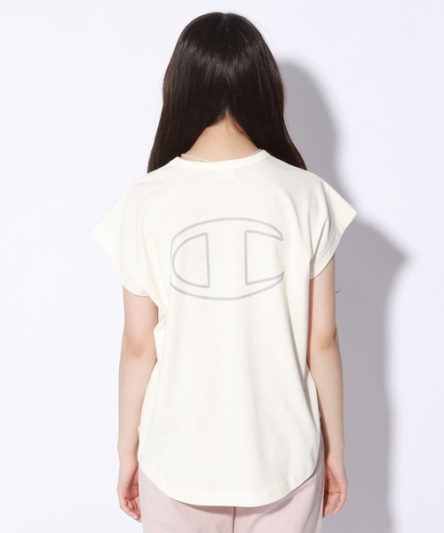 repipi armario（レピピ アルマリオ）の「☆champion×repipi☆ロゴシシュウフレンチスリーブTシャツ（Tシャツ/カットソー・キッズ・サックスブルー/アイボリー/スミクロ・SMALL/MEDIUM/LARGE）」の14枚目の写真