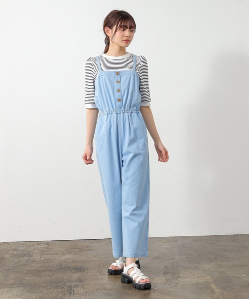 Honeys（ハニーズ）の「デニムオールインワン（つなぎ/オールインワン・レディース・インディゴブルー/ブルー/ブルー系その他・S/M/L）」の10枚目の写真
