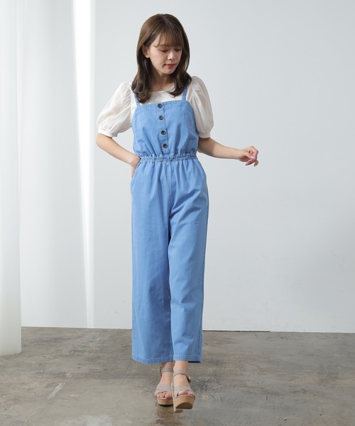 Honeys（ハニーズ）の「デニムオールインワン（つなぎ/オールインワン・レディース・インディゴブルー/ブルー/ブルー系その他・S/M/L）」の14枚目の写真