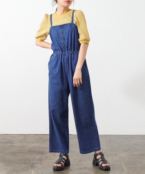 Honeys（ハニーズ）の「デニムオールインワン（つなぎ/オールインワン・レディース・インディゴブルー/ブルー/ブルー系その他・S/M/L）」の6枚目の写真