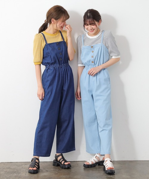 Honeys（ハニーズ）の「デニムオールインワン（つなぎ/オールインワン・レディース・インディゴブルー/ブルー/ブルー系その他・S/M/L）」の20枚目の写真