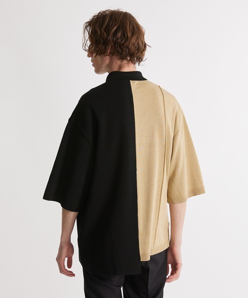 UNITED TOKYO(ユナイテッドトウキョウ)の「アシンメトリーニットシャツ(ポロシャツ・メンズ・ブラック/ネイビー/グリーン・FREE)」の10枚目の写真