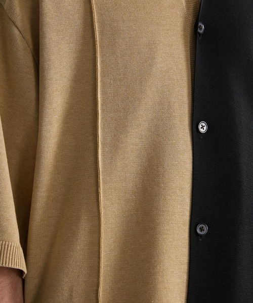 UNITED TOKYO(ユナイテッドトウキョウ)の「アシンメトリーニットシャツ(ポロシャツ・メンズ・ブラック/ネイビー/グリーン・FREE)」の7枚目の写真