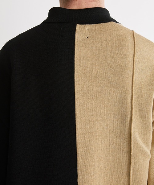 UNITED TOKYO(ユナイテッドトウキョウ)の「アシンメトリーニットシャツ(ポロシャツ・メンズ・ブラック/ネイビー/グリーン・FREE)」の5枚目の写真