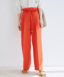 VIS | 【セットアップ対応】リネンライク ハイウエストワイドパンツ【sustainable】(スラックス)