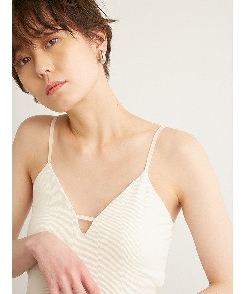 emmi(エミ)の「【emmi atelier】テレコブラカップキャミソール(キャミソール・レディース・ブラック/ブラウン/オフホワイト・FREE)」の9枚目の写真